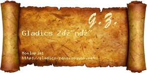 Gladics Zénó névjegykártya